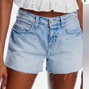 L'AGENCE Light Blue Beck Jean Shorts